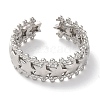 Rack Plating Star Brass Open Cuff Rings for Women RJEW-S242-03P-2