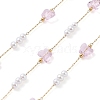 Handmade Glass Butterfly and ABS Plastic Imitation Pearl Beaded Chains CHC-R135-15G-1