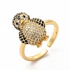 Cubic Zirconia Penguin Open Cuff Ring KK-A180-55G-1