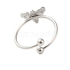 304 Stainless Steel Open Cuff Ring RJEW-M167-06P-3