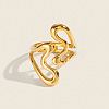 Irregular 304 Stainless Steel Cuff Open Rings for Women LD5997-1
