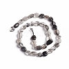 Natural Tourmalinated Quartz/Black Rutilated Quartz Beads Strands X-G-D0002-D53-2