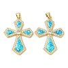 Rack Plating Brass Micro Pave Cubic Zirconia Pendants KK-P268-17I-G-1