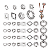 112Pcs 8 Styles Tibetan Style Alloy Beads Frame Sets TIBEB-PH0005-18-7