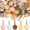 200Pcs 5 Colors Alloy Glue-on Flat Pad Bails for Pendant Making FIND-DR0001-48-1