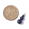 Natural Lapis Lazuli Round Beaded Pendants PALLOY-JF02867-12-2