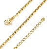 Rack Plating Brass Box Chain Necklaces for Women NJEW-A035-05G-02-4