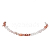 Natural Carnelian & Rose Quartz & Quartz Crystal Chip Beaded Necklaces NJEW-JN05099-03-1