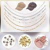8Pcs Alloy & Plastic Imitation Pearl Hat Chains FIND-ME0003-41-3