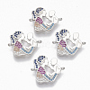 Brass Micro Pave Cubic Zirconia Links Connectors ZIRC-T012-80P-1