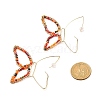 Butterfly Glass Beads Dangle Earrings for Girl Women EJEW-JE04657-02-5