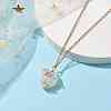 Opalite Heart Pendant Necklaces NJEW-JN04683-01-3