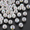 Transparent Crackle Acrylic Beads MACR-S373-66-L06-1