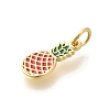 Real 18K Gold Plated Brass Enamel Charms KK-L225-001G-01-2