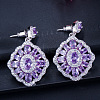 Brass Micro Pave Cubic Zirconia Dangle Stud Earrings WG0A5CC-04-1