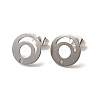 Non-Tarnish 201 Stainless Steel Stud Earring Findings STAS-D244-24P-1