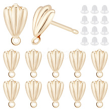 HOBBIESAY 10 Pairs Brass Stud Earring Finding KK-HY0001-14