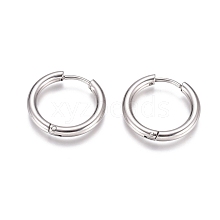 304 Stainless Steel Huggie Hoop Earrings EJEW-G272-01-14mm-P