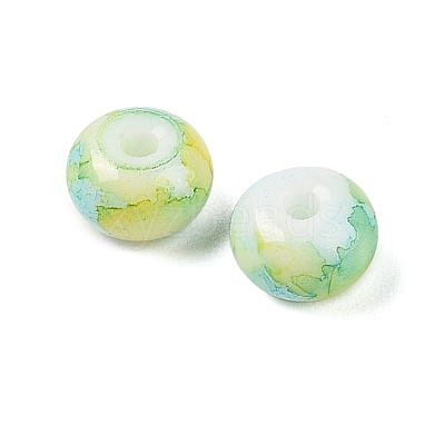 Opaque Spray Painted Glass Beads GLAA-G118-01B-1