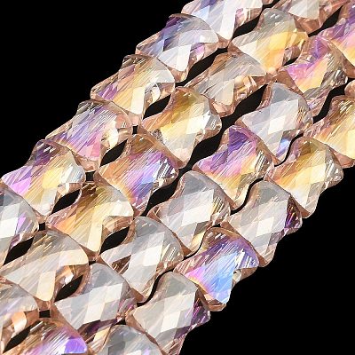 AB Color Plated Transparent Glass Beads Strands EGLA-P051-06A-A02-1