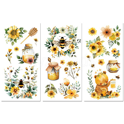 3 Sheets 3 Styles PVC Waterproof Decorative Stickers DIY-WH0404-111-1