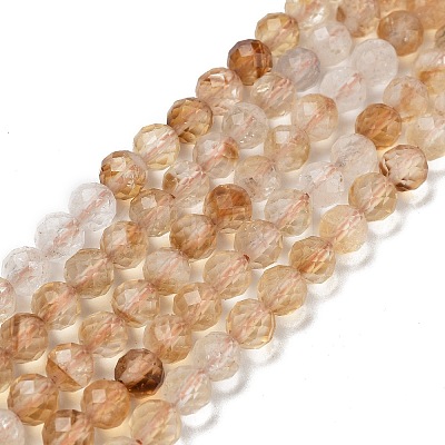 Heated Natural Citrine Beads Strands G-B088-C17-05-1