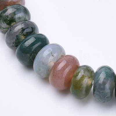 Natural Indian Agate  Beaded Stretch Bracelets BJEW-S127-02-1