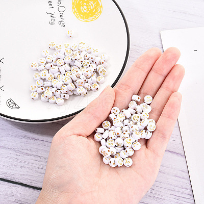 Opaque White Acrylic Beads MACR-YW0001-21A-1