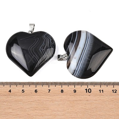 Natural Banded Agate Pendants GG-K002-04X-1