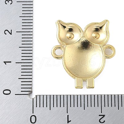 Rack Plating Brass Enamel Owl Connector Charms KK-A234-027G-1