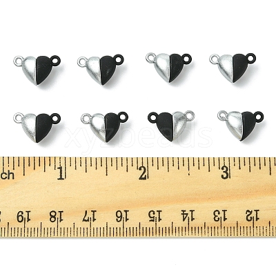 10 Sets Alloy Heart Magnetic Clasps FIND-FS0003-25-1