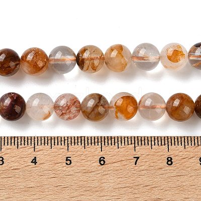 Natural Yellow Hematoid Quartz/Golden Healer Quartz Beads Strands G-C268-B01-02-1