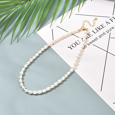 Vintage Natural Pearl Beaded Necklace for Birthday Mother's Day Gift NJEW-JN03680-1