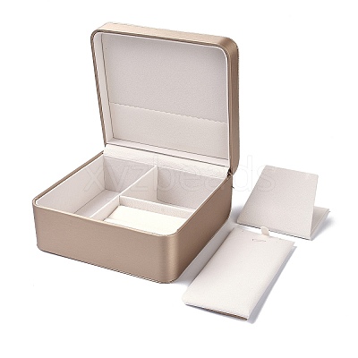 PU Leather Jewelry Set Boxes CON-Z005-02B-1