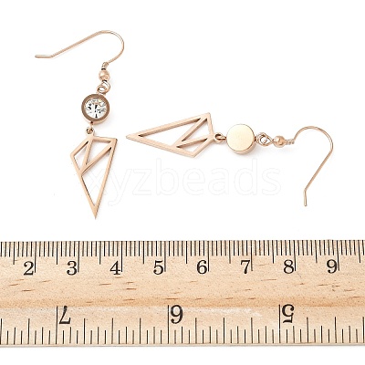 304 Stainless Steel Triangle Dangle Earrings EJEW-Z129-07RG-1