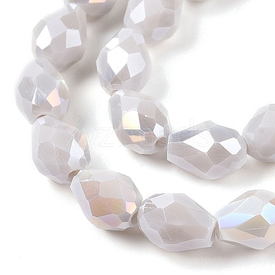 Opaque Solid Color Electroplate Glass Beads Strands X-EGLA-N013-P6mm-B05-1
