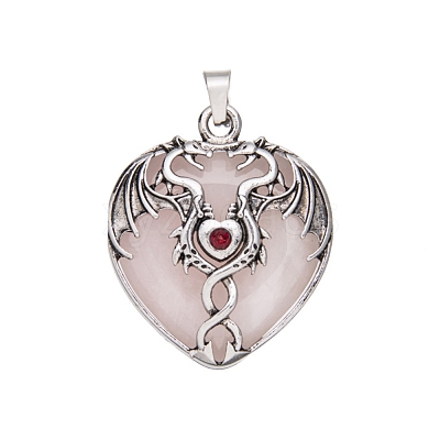 Natural Rose Quartz Pendants PW-WG50940-03-1