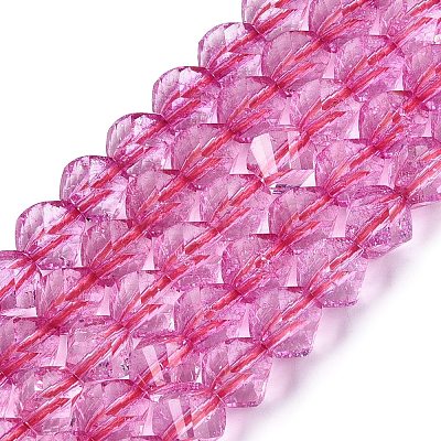 Crackle Transparent Glass Beads Strands GLAA-N068-02A-07-1