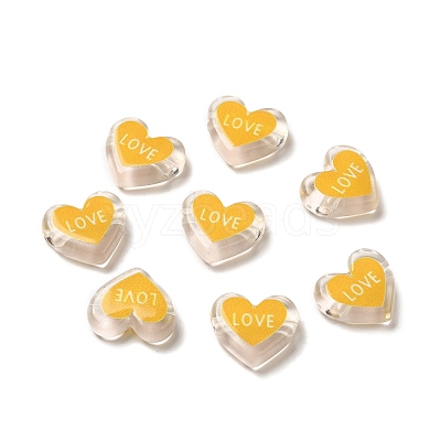 Printed Transparent Acrylic Beads OACR-P017-B02-1