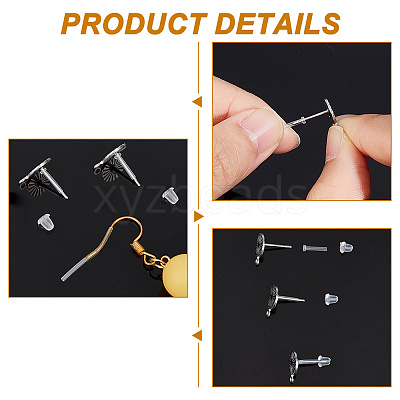 284Pcs 7 Styles Silicone & Plastic Earring Post Sleeves & Ear Nuts FIND-NB0004-60-1