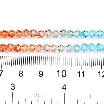 Gradient Color Baking Paint Glass Bead Strands LS-DGLA-A039-T6mm-A016-1
