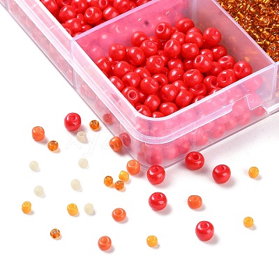 DIY 15 Grids ABS Plastic & Glass Seed Beads Jewelry Making Finding Beads Kits DIY-G119-02C-1
