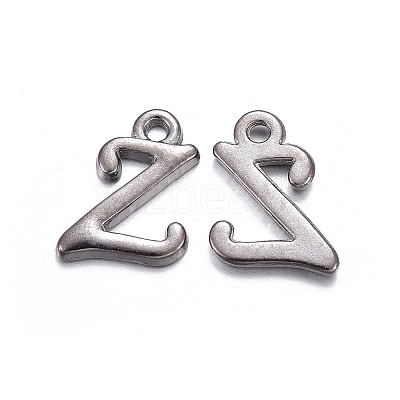 Gunmetal Plated Alloy Letter Pendants LS-PALLOY-J718-01B-Z-1