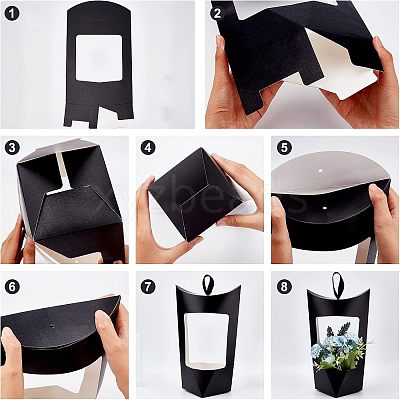 12 Sets 3 Colors Cardboard Boxes with Polyester Handles CON-CA0001-017-1