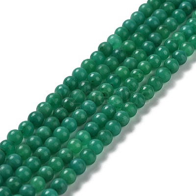 Natural Teal Jade Round Beads Strands G-P070-09-4mm-01-1