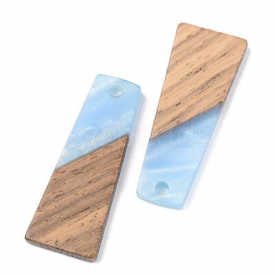 Opaque Resin & Walnut Wood Pendants RESI-S389-040A-C01-1