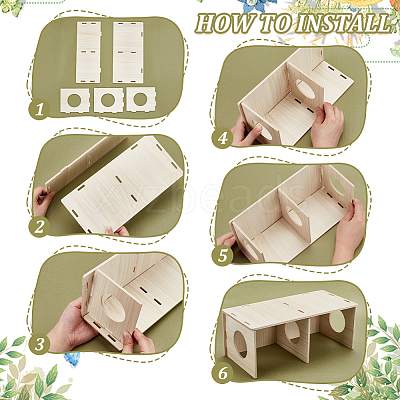 Wooden Hamster Hideout House AJEW-WH0270-086B-1
