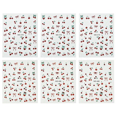 6 Sheets 2 Styles PVC Nail Art Stickers MRMJ-CJ0001-27-1