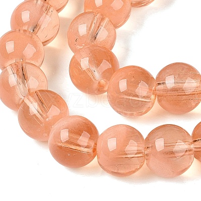 Transparent Glass Imitation Cat Eye Beads Strands GLAA-Q110-01C-14-1