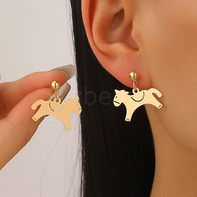 Brass Dangle Stud Earrings WG420D9-01-1